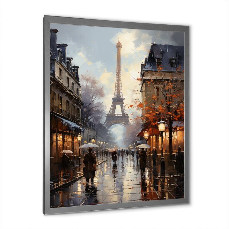 Designart "Eiffel Paris In 19 Century" City Paris Framed Canvas Prints