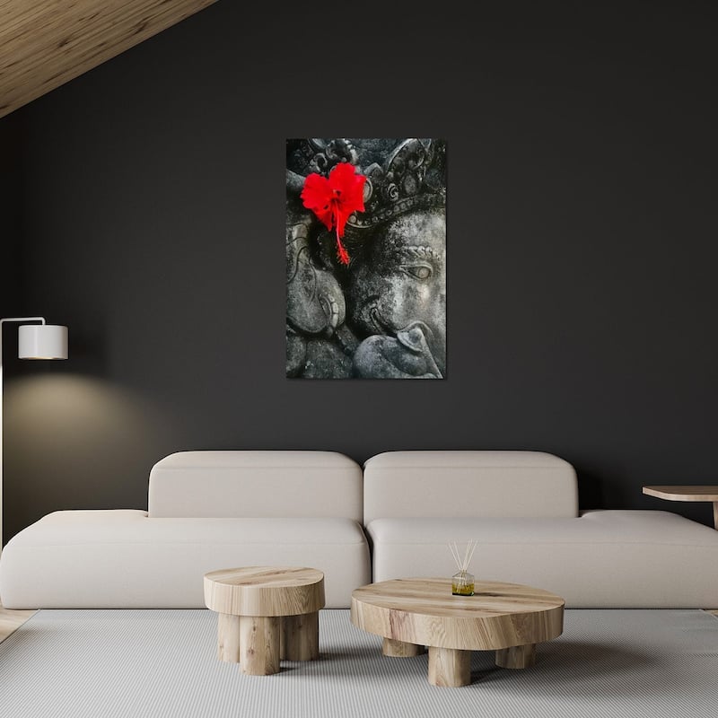 Ganesh Holy Hindu God Statue Print On Acrylic Glass by Unknown Artist - 32x24x0.25
