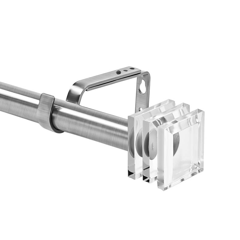 1-inch Diameter Basilica Crystal Adjustable Single Drapery Curtain Rod
