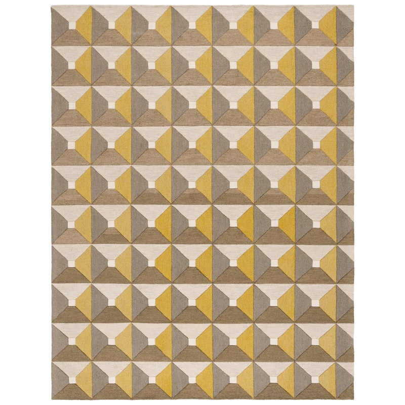 SAFAVIEH Handmade Genre Emika Mid-Century Modern Wool Rug - 8' x 10' - Grey/Gold