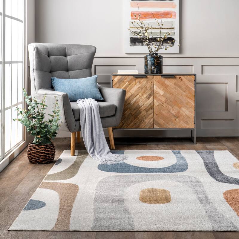 Nuloom Renee SpinClean Abstract Shapes Machine Washable Area Rug