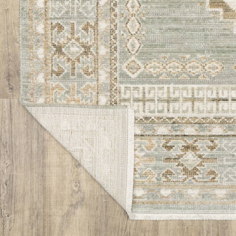 Style Haven Lucia Bohemian Tribal Medallions Pale Blue/Ivory Area Rug