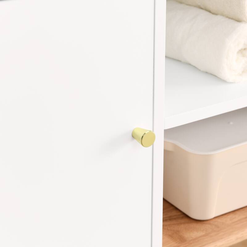 Storage Cabinet with Solid Wood Base