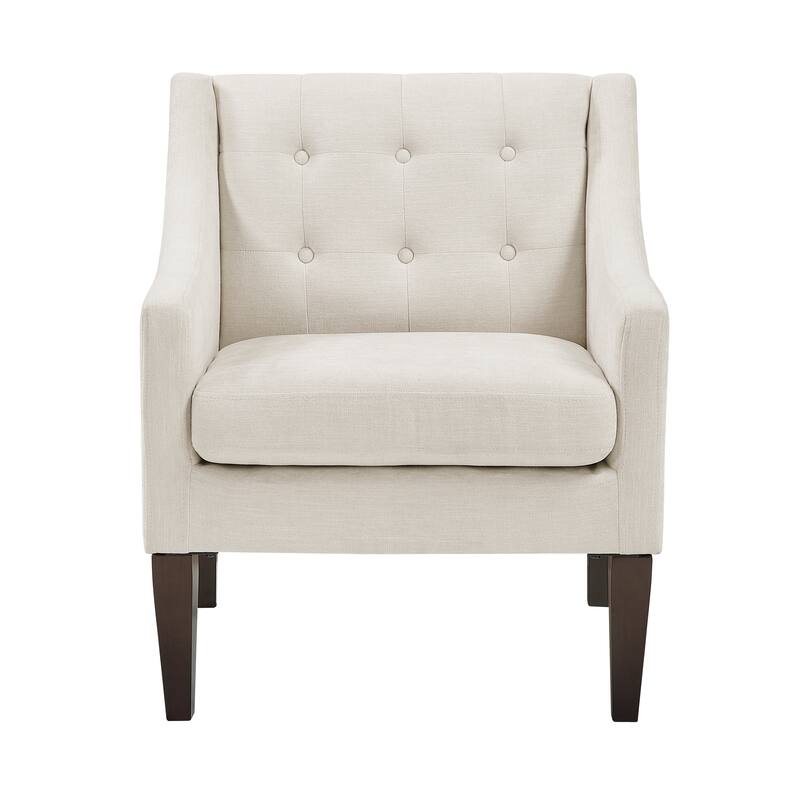 Laertes 26" Textured Fabric Accent Chair - Button-Tufted Chair Back