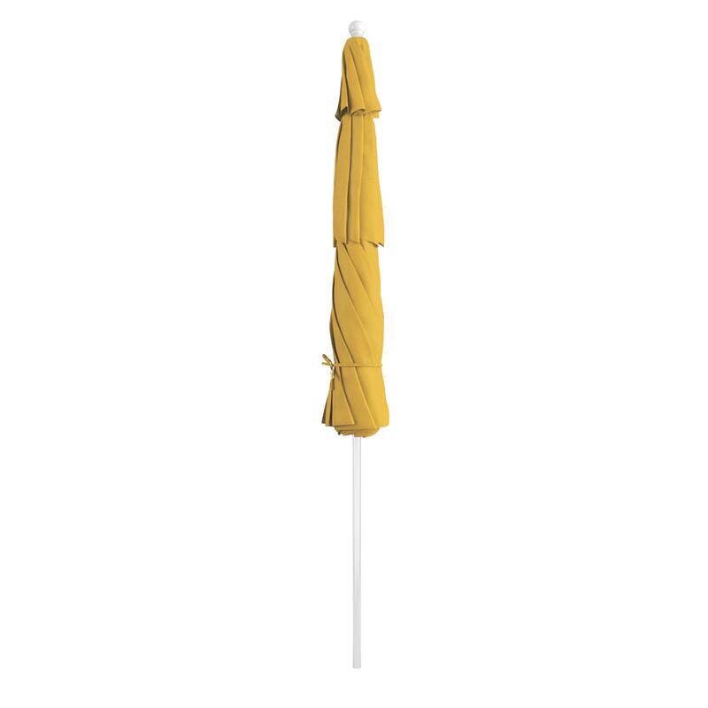 California Umbrella 11' Rd Aluminum Frame, Fiberglass Rib Market Umbrella, Push Open, White Finish, Pacifica Fabric
