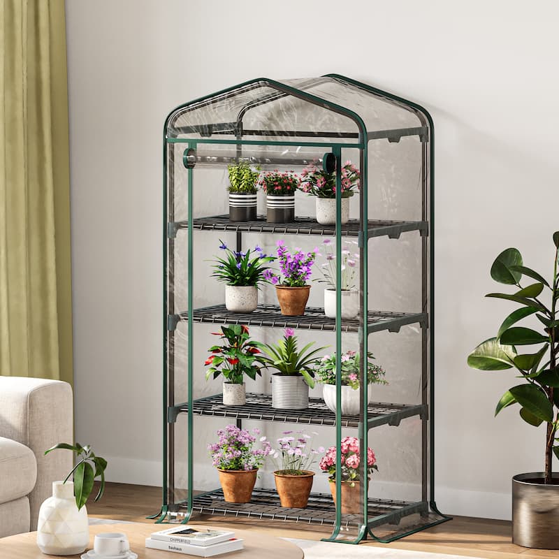 Moasis Growing Rack, Mini Greenhouse with Lights