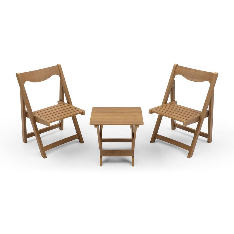 Outdoor Foldable Table Chairs Set (2 Chairs & Table), Set of 3