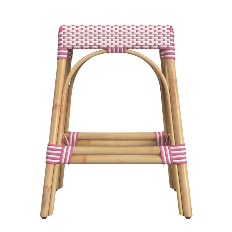 Robias 24.5" Rattan Rectangular Counter Stool