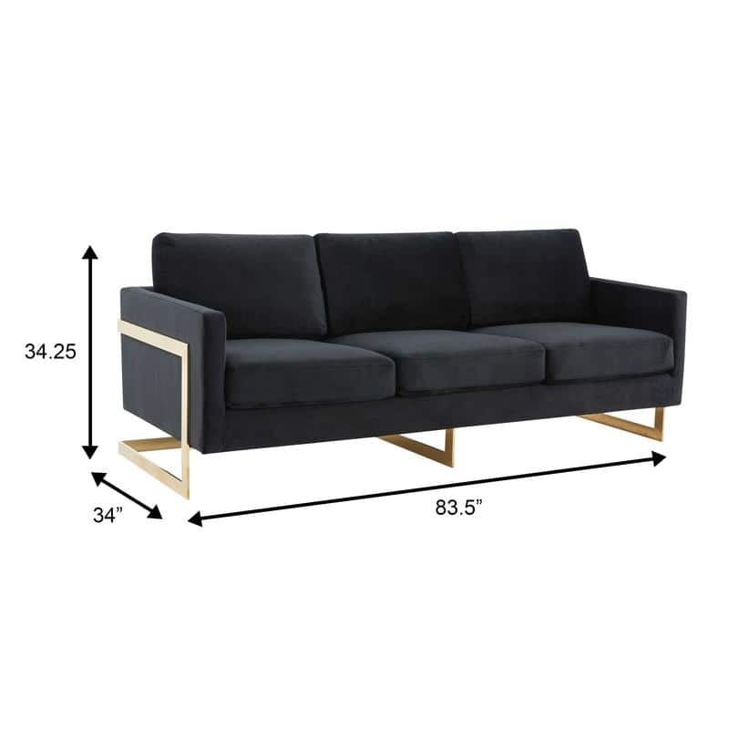 Lincoln 3-Seater Velvet Sofa with Stainless Steel Base Durable Wood Frame Pocket-Spring for Living Room Office Lounge - 83"