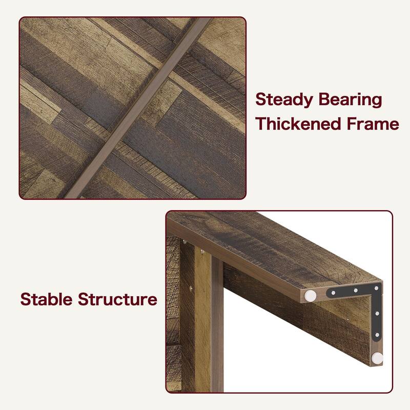 63" Wood Farmhouse Dining Table, for 4-6