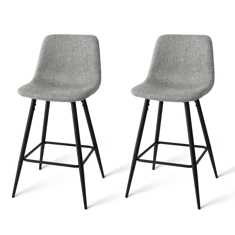 Fabric Upholstered 26" Counter Stool (Set of 2) - 38"x19"x19"