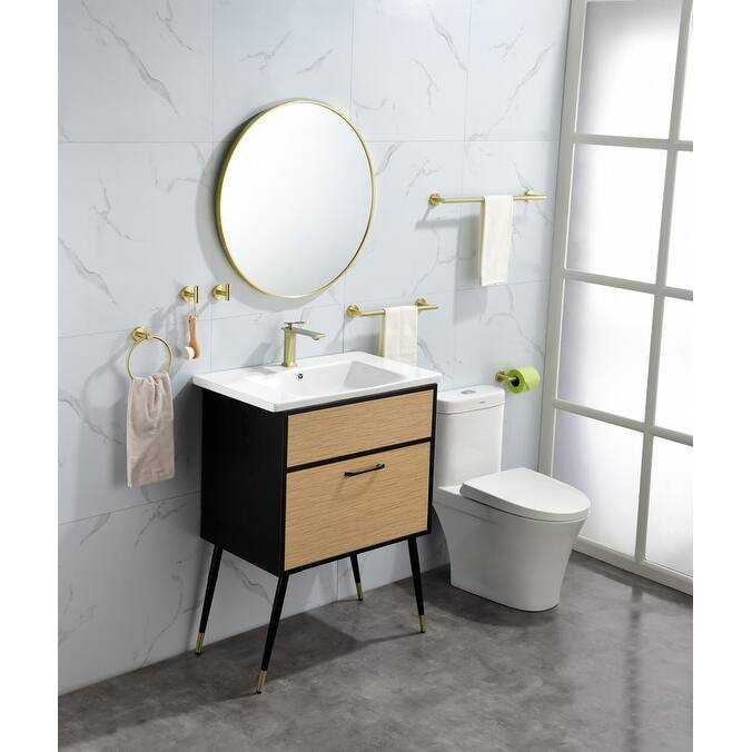 Modern 6 Piece Stainless Steel Bathroom Towel Rack Set Wall Mount