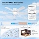 preview thumbnail 7 of 34, Kviflon 46 or 52 Inch Flush Mount Ceiling Fan with Light and Remote,5 Dual Side Blades for Living Room Bedroom Kitchen