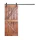 K2 Series Paneled Wood Sliding Barn Door with Installation Hardware - 28" - Honey
