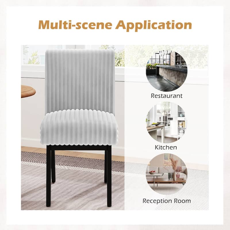 Costway Dining Chairs Set of 2/4 with Padded Seat, Rubber Wood Legs &