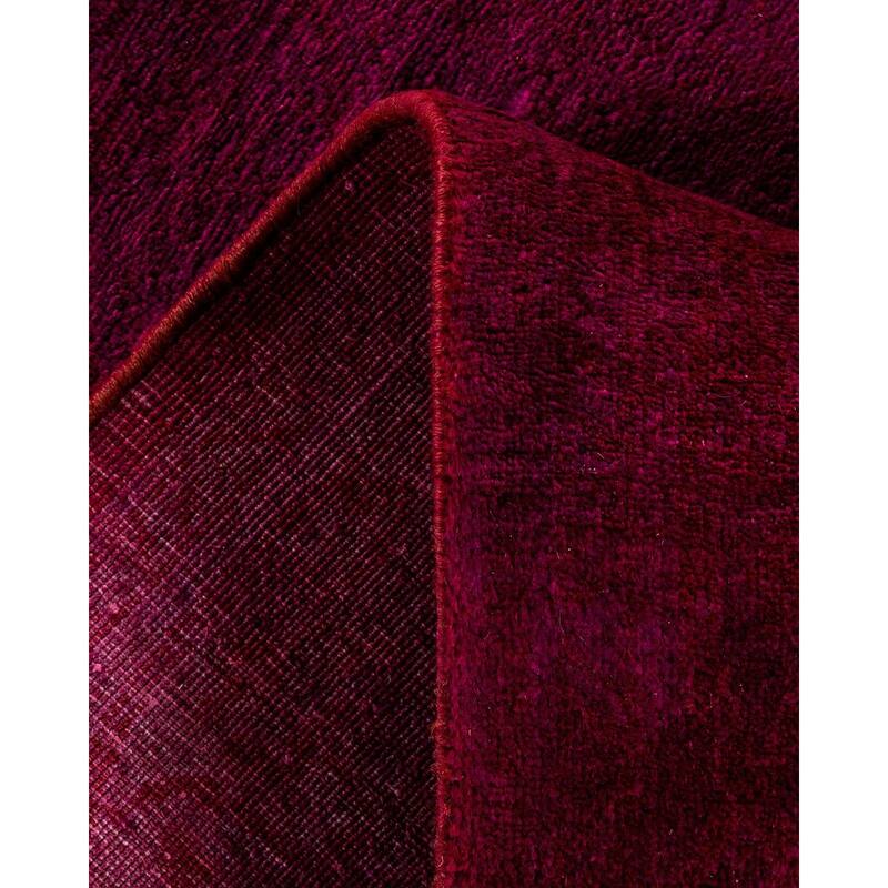 Overton Hand Knotted Wool Vintage Inspired Modern Contemporary Overdyed Pink Runner Rug - 2' 7" x 16' 1"
