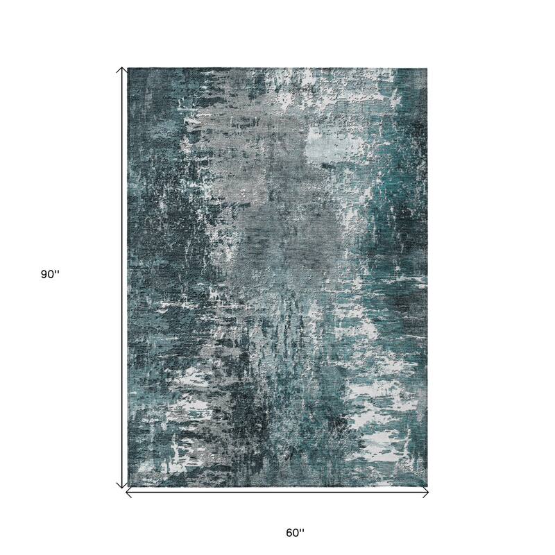 HomeRoots Abstract Transitional Rectangle Outdoor Rug