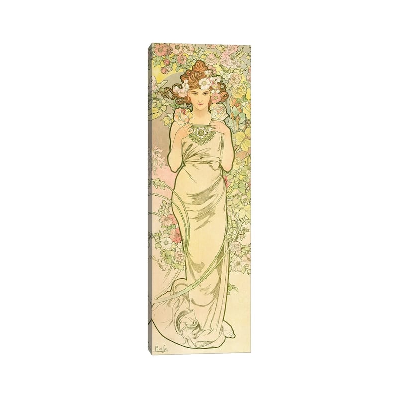iCanvas "The Flowers - Rose, 1898" by Alphonse Mucha Canvas Print