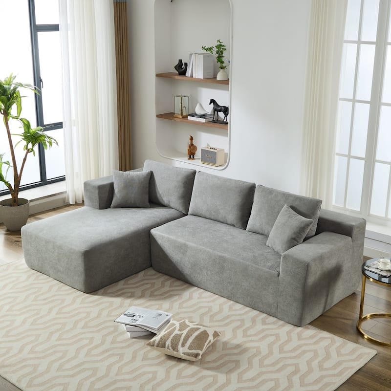 106.50" Relaxation Multifunctional Modular Reversible Sectional Sofa with Pillows