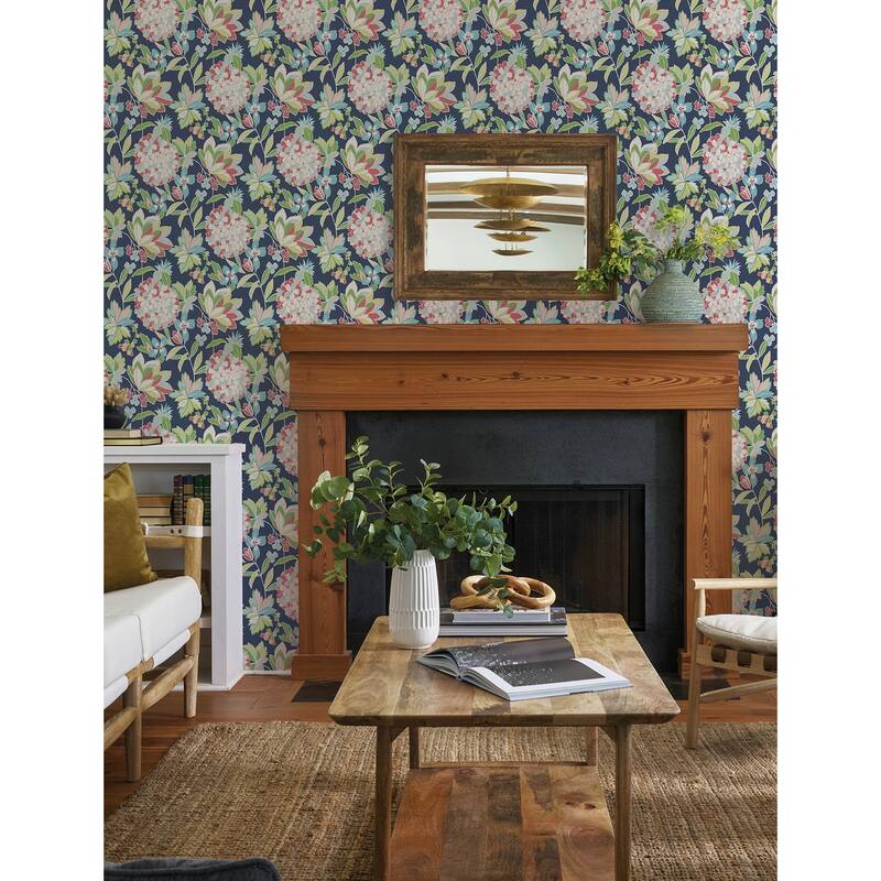 A-Street Prints Valdivian Fuchsia Floral Wallpaper