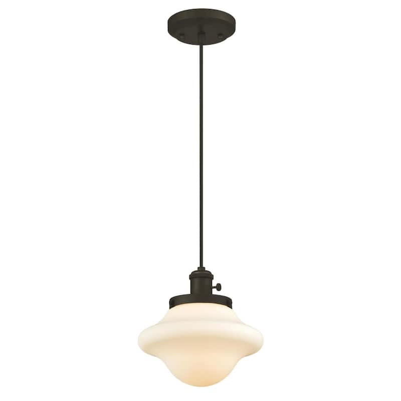 Westinghouse Lighting Wanda One-Light Indoor Mini Pendant with Turn Knob, Oil Rubbed Bronze Finish with Frosted Opal Glass