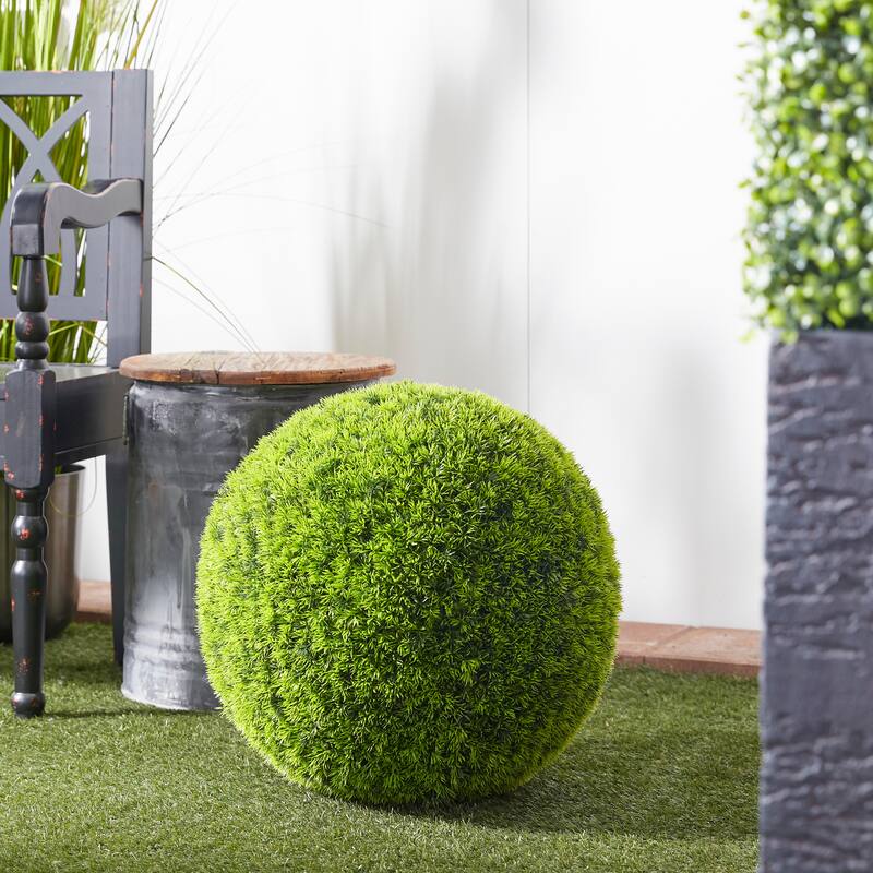 Green Vinyl Contemporary Artificial Foliage Ball 22 x 22 x 22 - 22 x 22 x 22Round - 22 x 22 x 22Round - Green