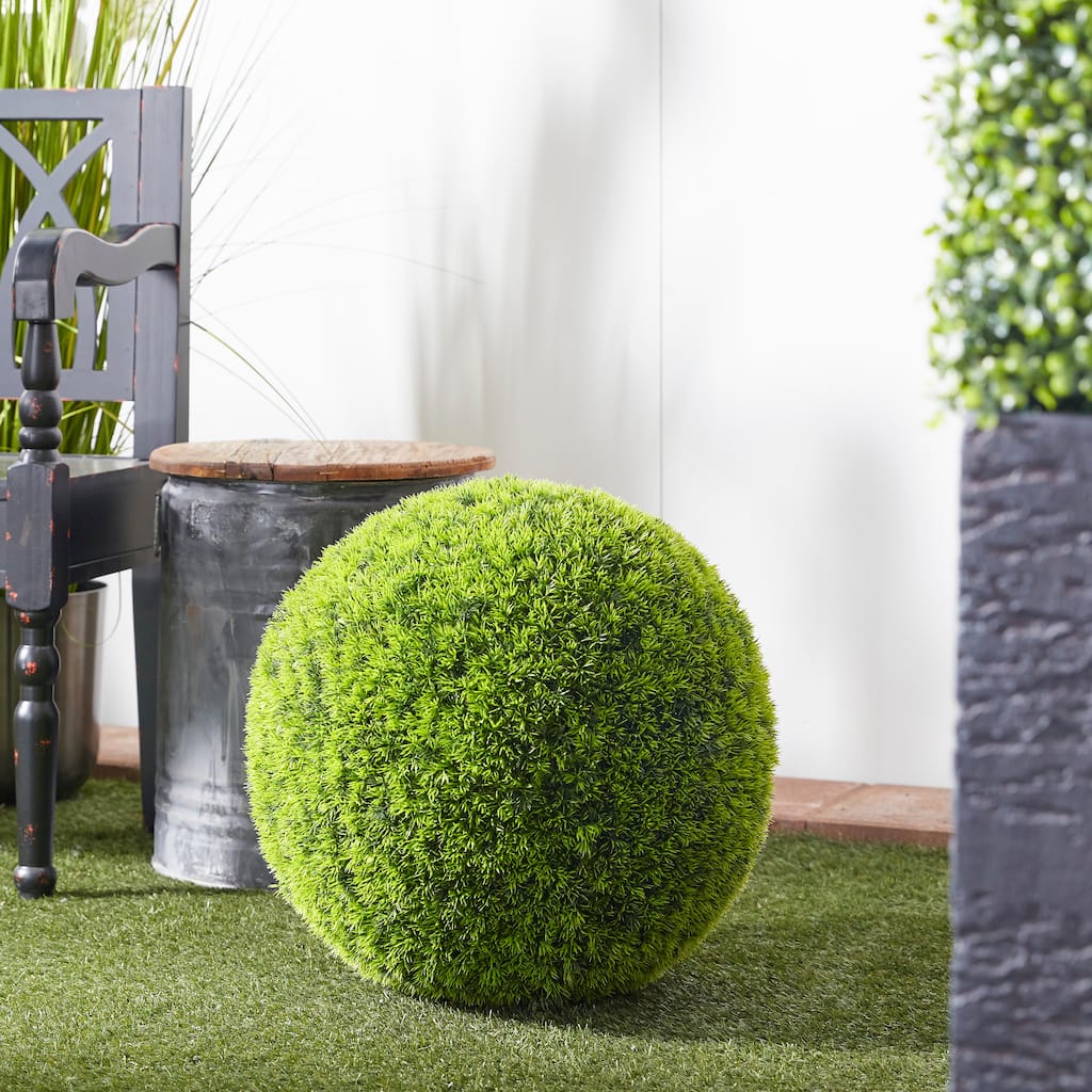 Green Vinyl Contemporary Artificial Foliage Ball 22 x 22 x 22 - 22 x 22 x 22Round