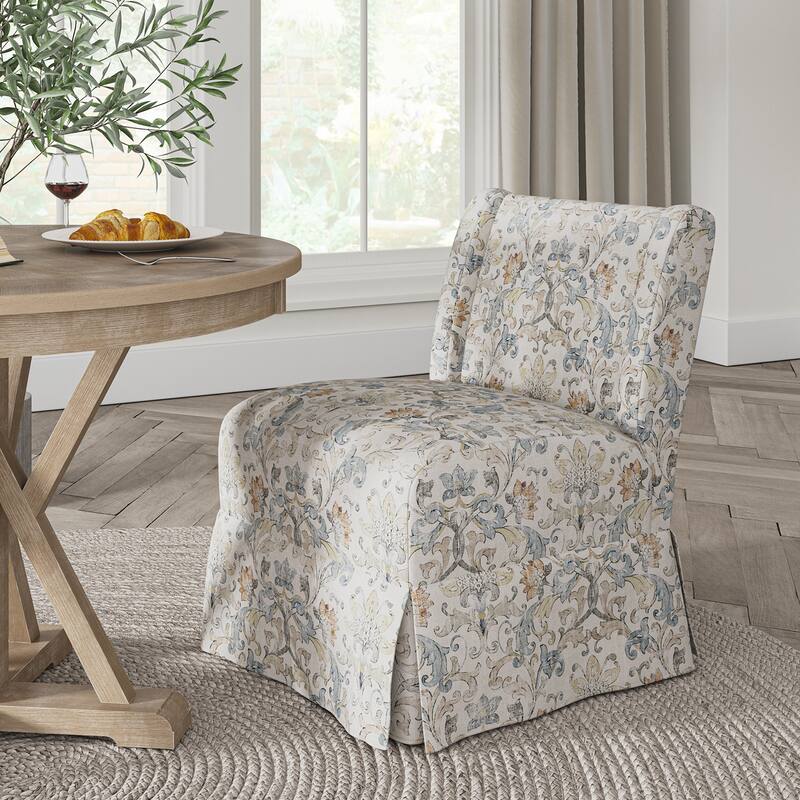 Falk Upholstered Farmhouse Armless Chair with Slipcover and Solid Wood Legs by HULALA HOME