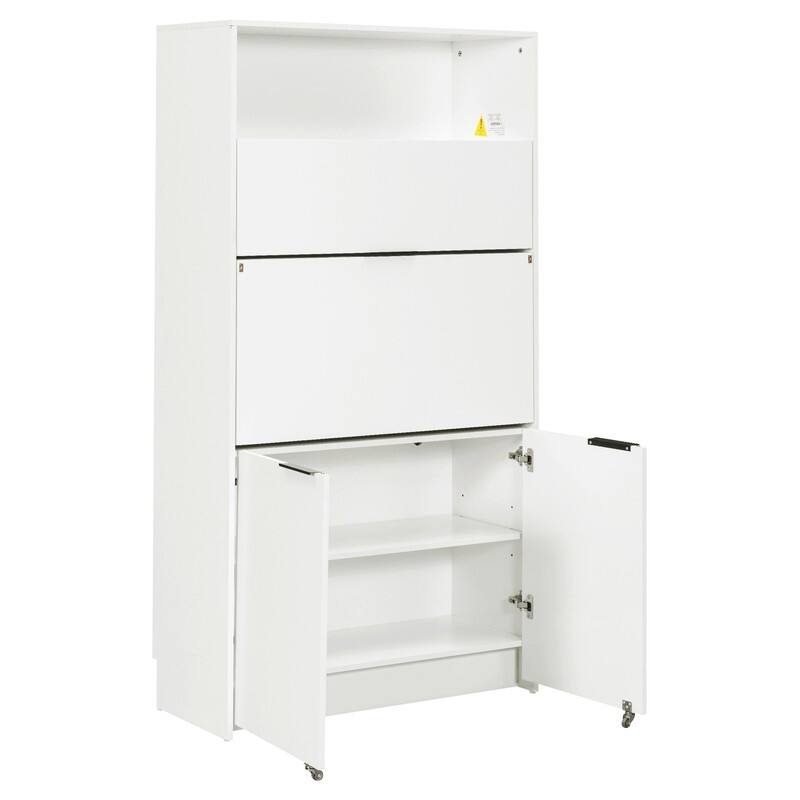 69"Tall Kitchen Pantry with Hutch, Multifunctional Storage Cabinet with Adjustable Shelf and Power Outlet