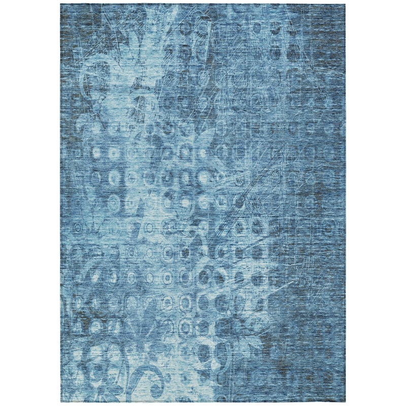 HomeRoots Ikat Transitional Rectangle Outdoor Rug