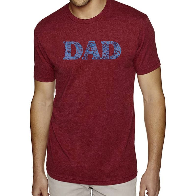 LA Pop Art Men's Premium Blend Word Art T-shirt - Dad - Burgundy - XL