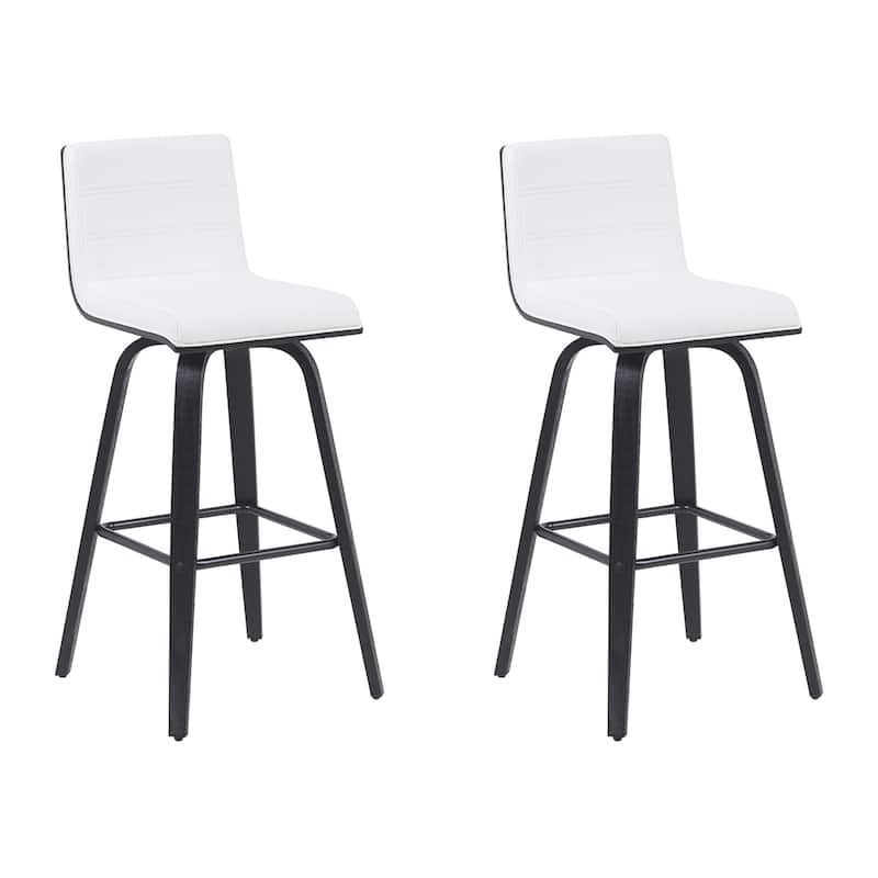 Skara Swivel Bar Stool, Upholstered Bar Height Chair with Bentwood Frame