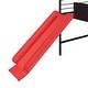 preview thumbnail 7 of 13, Elegant Twin Size Metal Loft House Bed With Slide & Two-sided writable Wooden Board, Solid & Sturdy, Open Design Concept, Red