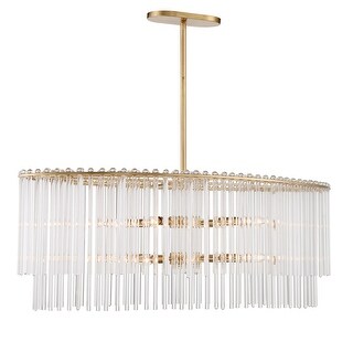 Bleecker 8 Light Antique Gold Chandelier - 36'' W x 16'' H