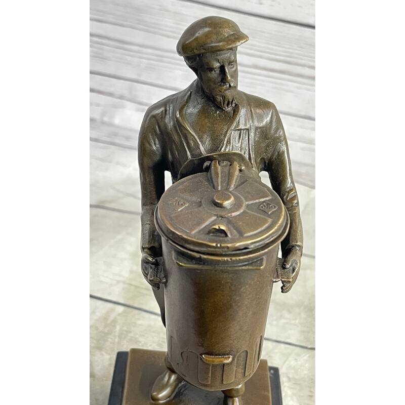 Construction Worker/Garbage Man Bronze Sculpture Statue Figure Gift