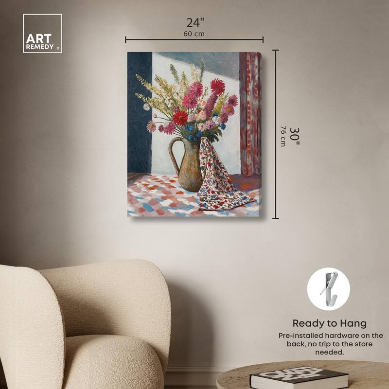 Draped in Flowers Canvas by Art Remedy, Gallery Wrapped