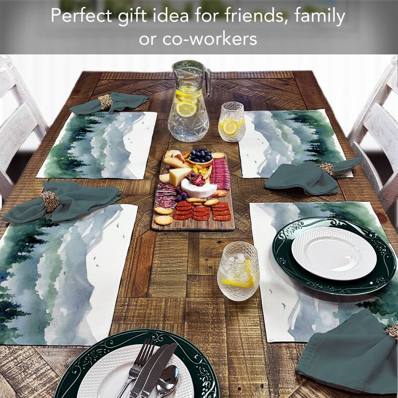 Northwest 4-Pack Poly-Cotton Blend Placemats Manufactured in The USA Machine Washable Dryer Safe