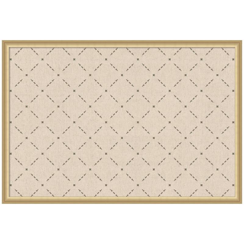 Kate and Laurel Pinboard Green Lattice Print - 38x26 - Florence Gold