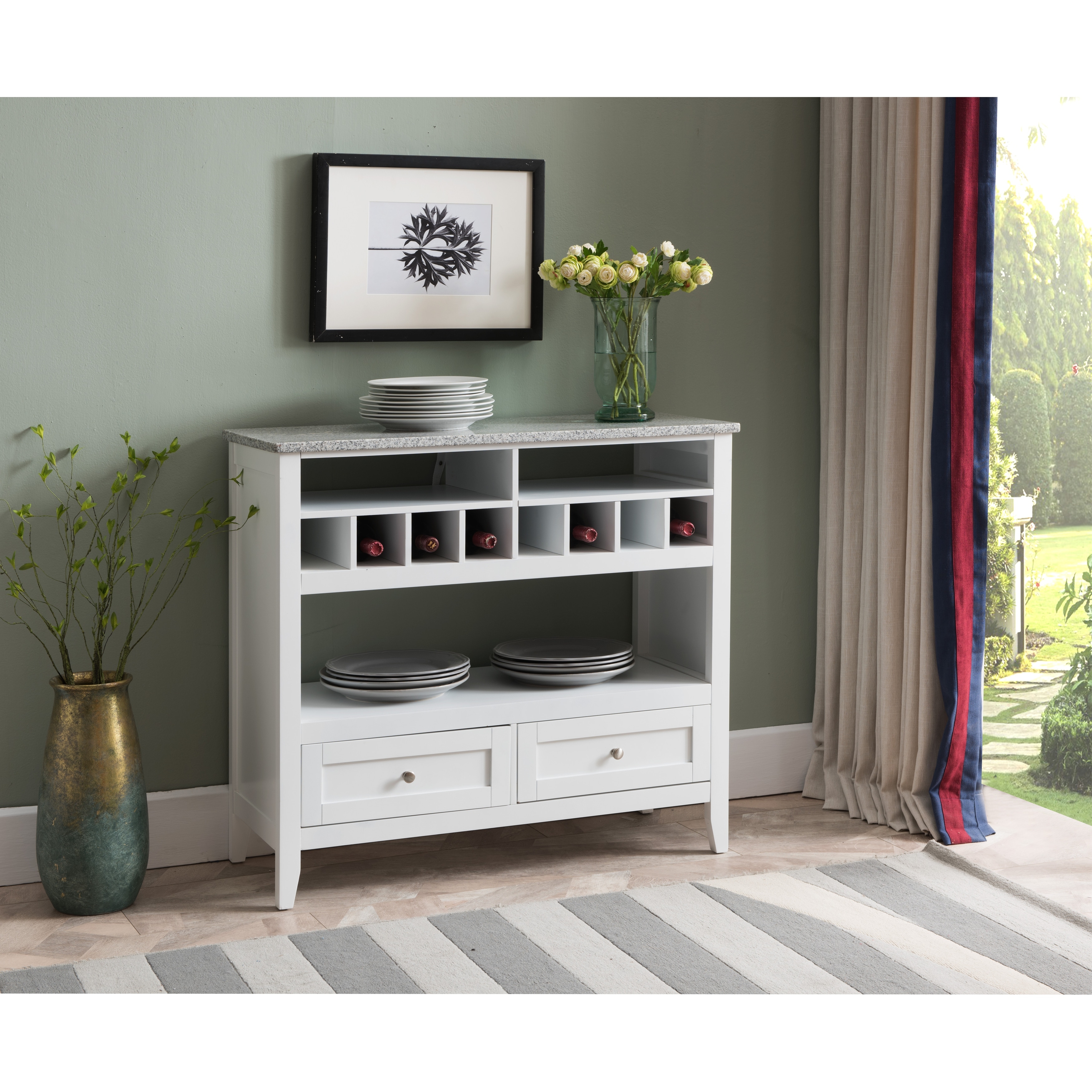 Entryway table hotsell with wine rack