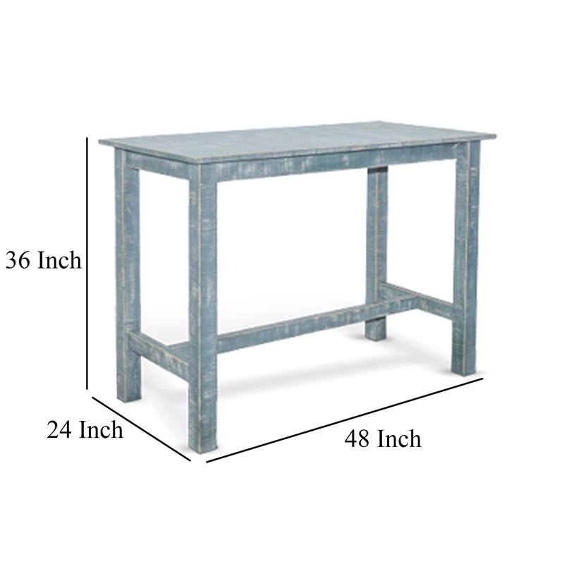 Rena Counter Table, 48 Inch Rectangular Grass Green Mahogany Wood