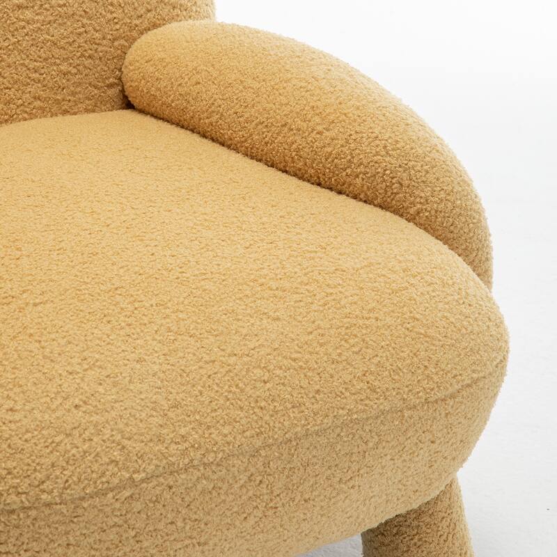 SEYNAR Modern Faux Sherpa Upolstered High Back Armless Accent Chair