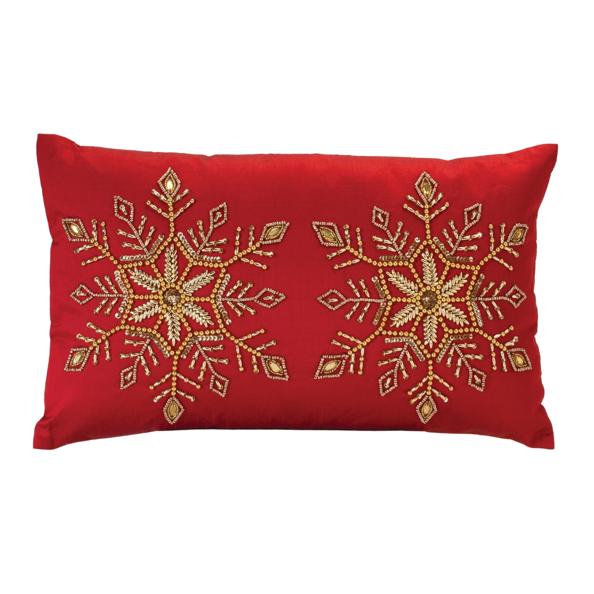 Beaded snowflake pillow hot sale