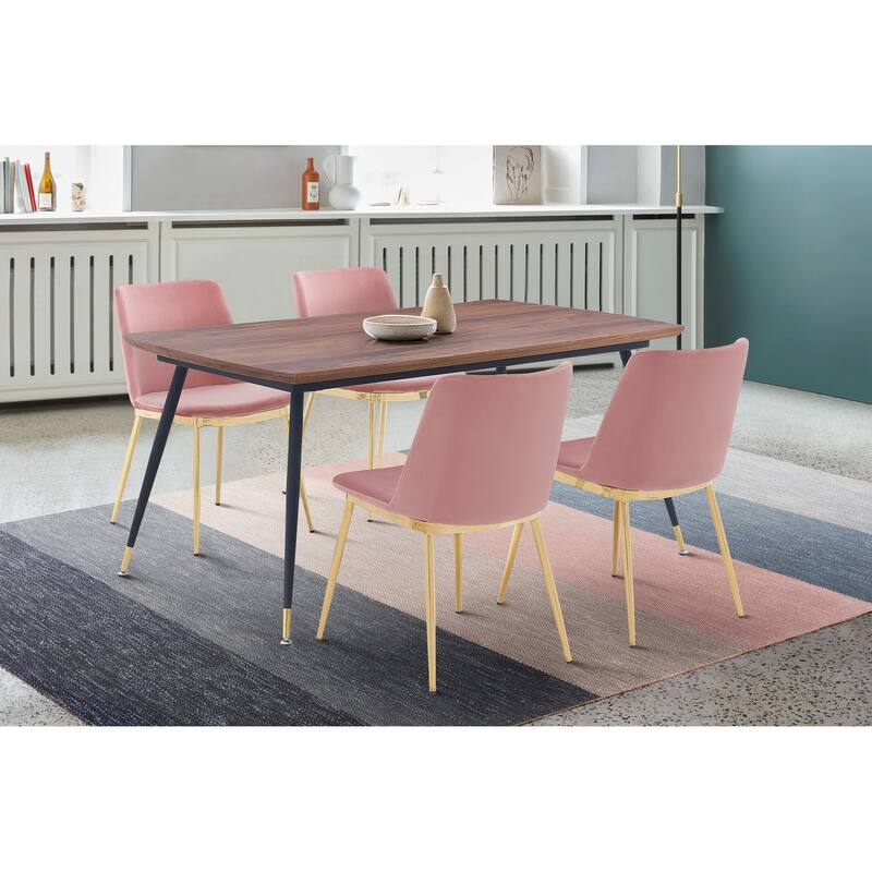 Messina Velvet 5 Piece Rectangular Dining Set