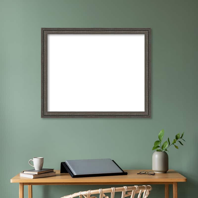 Amanti Art Upcycled Brown Grey Framed Dry Erase Magnetic Board