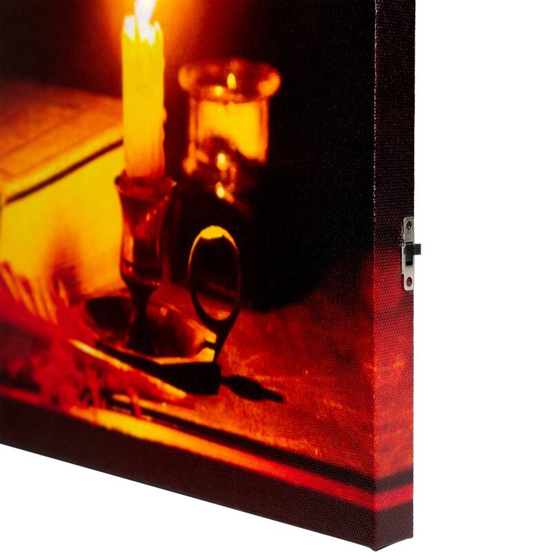 LED Skull by Flickering Clelight Halloween Canvas Wall Art 12"x15.75"