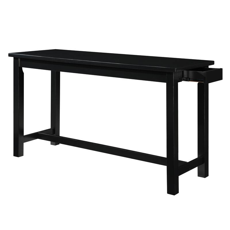4pc Counter Height Dining Set Finish Counter Height Table w Drawer Built-in USB Ports Power Outlets and 3 Stools Casual