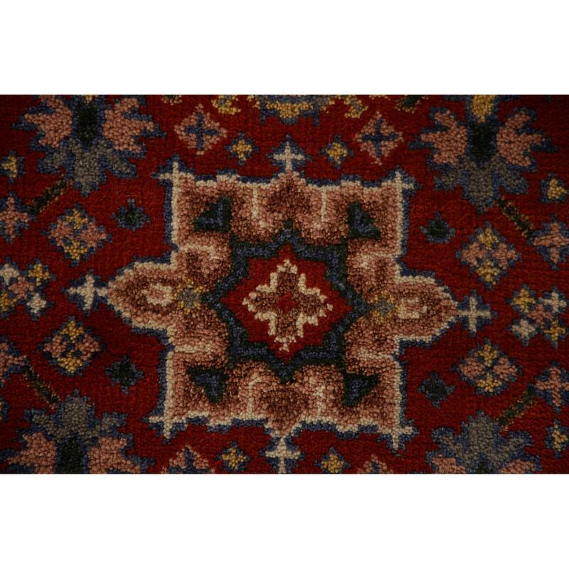 Geometric Kazak Indian Runner Rug Hand-knotted Wool Carpet - 2'8"x 10'0"