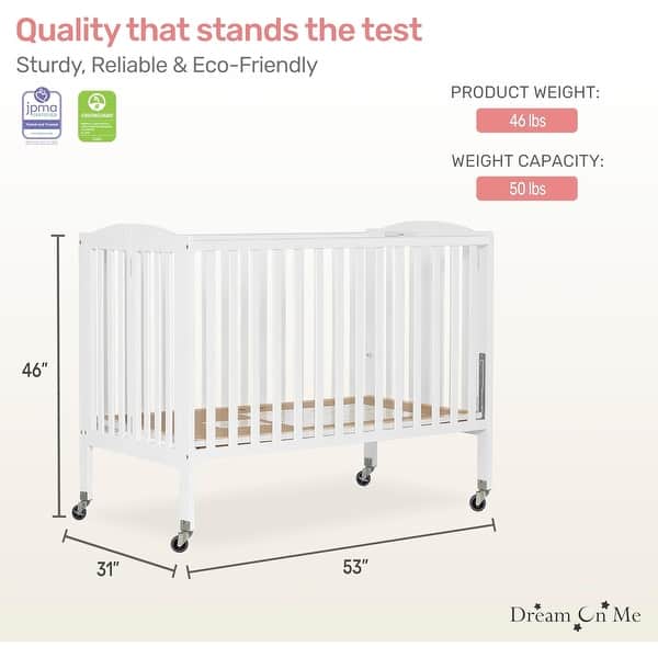 Dream On Me Folding Full Size Convenience Crib