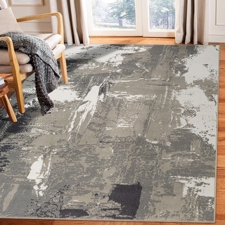 Alpine Ehra Modern & Contemporary Abstract Power-Loomed Area Rug - Bed ...