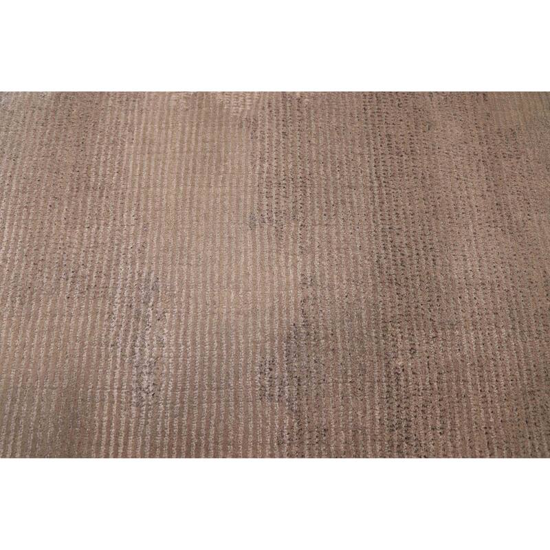 ECARPETGALLERY Hand Loomed Loreto Light Grey Viscose, Wool Rug - 5'3 x 7'5